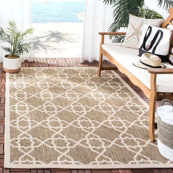 Safavieh Courtyard Area Rug CY6032 Green - Beige, 6& 7x22 x 6& 7x22 Round