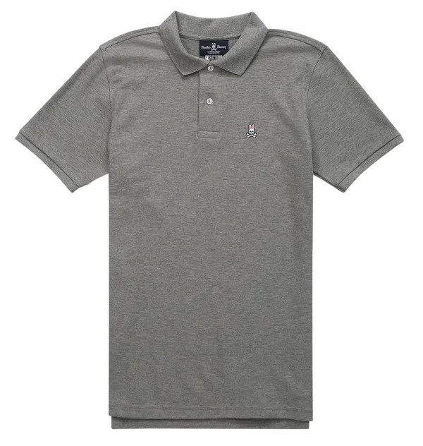 Psycho Bunny Men's Classic Polo Heather Grey