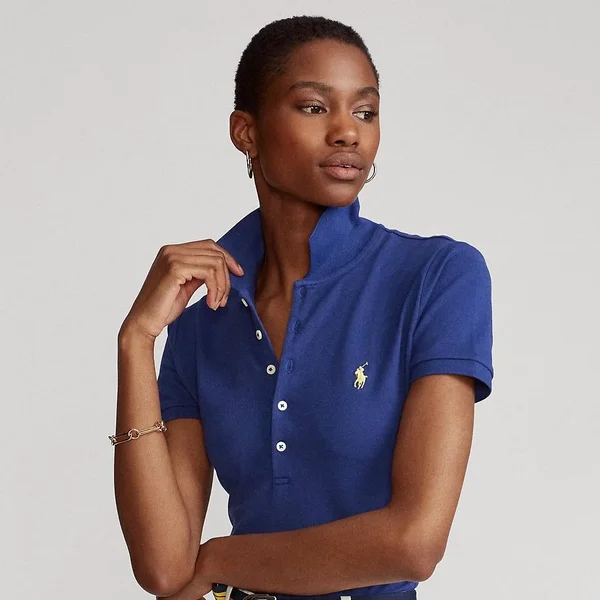 Ralph Lauren Women's Slim Fit Stretch Polo Shirt - Size S in Fall Royal/C1229