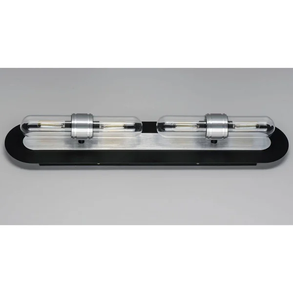 Maxim Lighting 21704CLBKAL Dual 4-Light Bath Vanity in Black, Brushed Aluminum