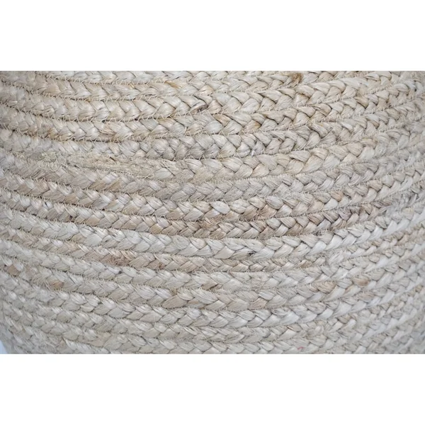 Homeu0026Manor 18x22 Round Pouf Ottoman Jute - Natural - Medium