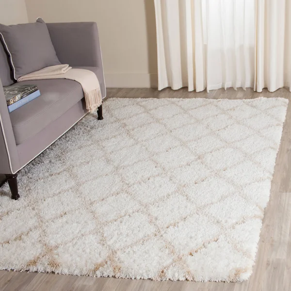 Indie Shag Rug Ivory Light Beige 8&x10& Safavieh