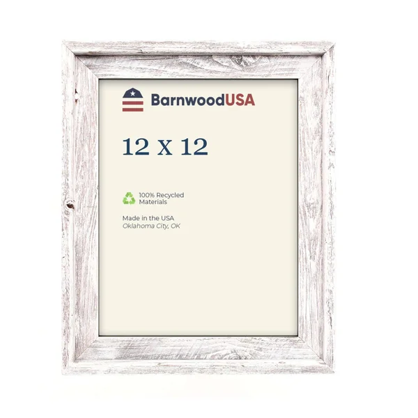 Rustic Farmhouse Signature Picture Frame, White Wash 12x12