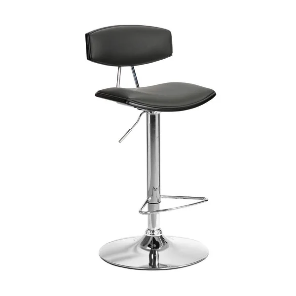 Armen Living Erik Faux Leather Swivel Barstool - Adjustable, Gray/Chro