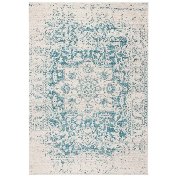 Safavieh Madison Rug Collection MAD603K - Turquoise - Ivory - 2&-3x22 x 20&