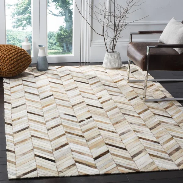 Safavieh Studio STL519A Grey Leather, Multi 8& x 10& Area Rug