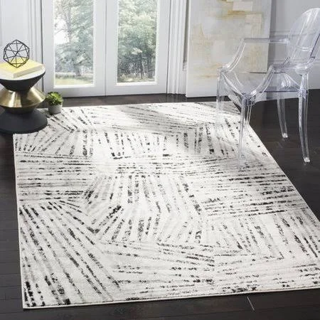 Corrigan Studio Cosner Power Loomed Gray/Ivory Area Rug, Size: Rectangle 8& x 10&