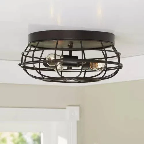 Birch Lane Heritage 3 - Light 15x22 Caged Dome Flush Mount