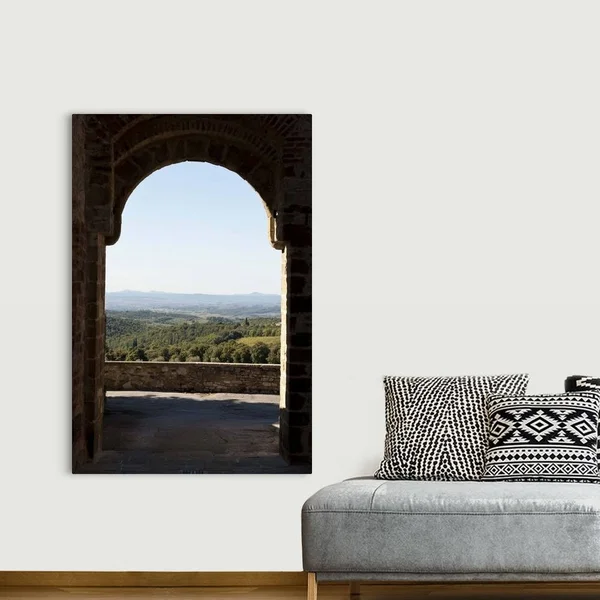 Landscape Viewed Through An Arch, San Gusme, Tuscany, Italy, Canvas Wall Art, 40x60, Great Big Canvas