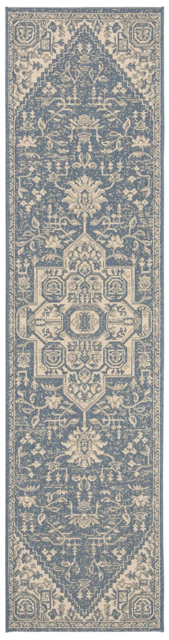 Safavieh Beach House Thea Indoor/ Outdoor Rug - 6&7x22 x 6&7x22 Round - Cream/Blue