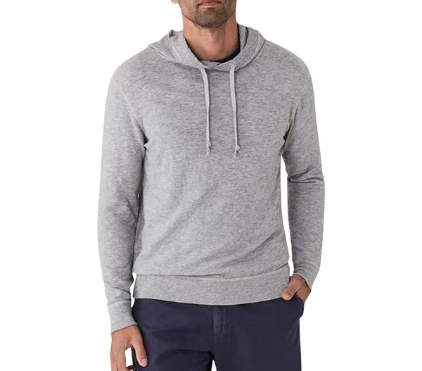 Faherty Slub Cotton Hoodie Grey, S