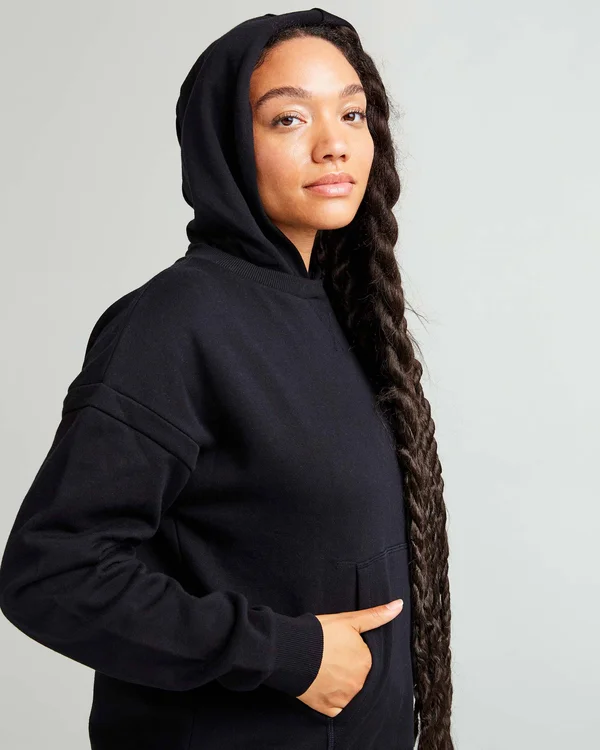 Richer Poorer Women's Recycled Fleece Hoodie, Size Large, Woodgrain