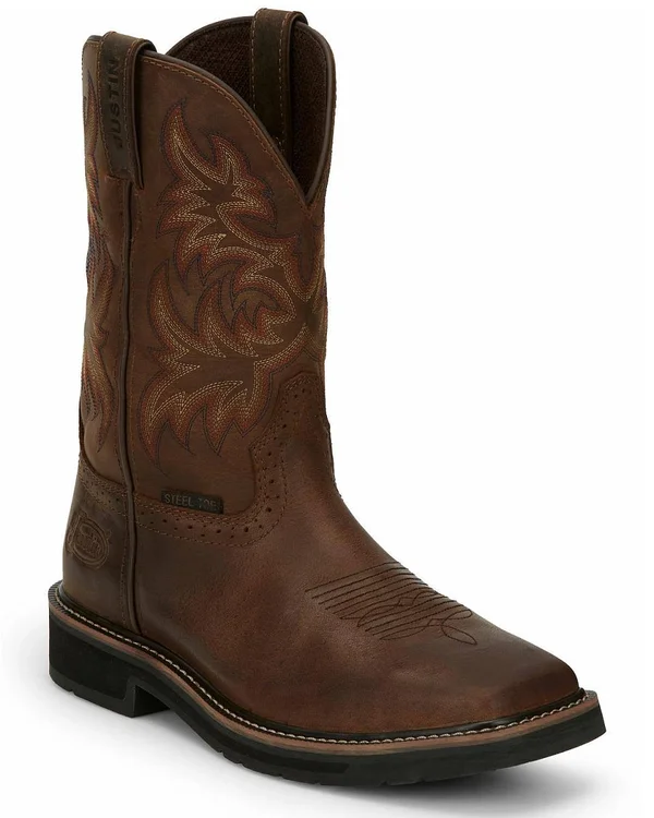 Justin Men's Driller Western Work Boots - Steel Toe