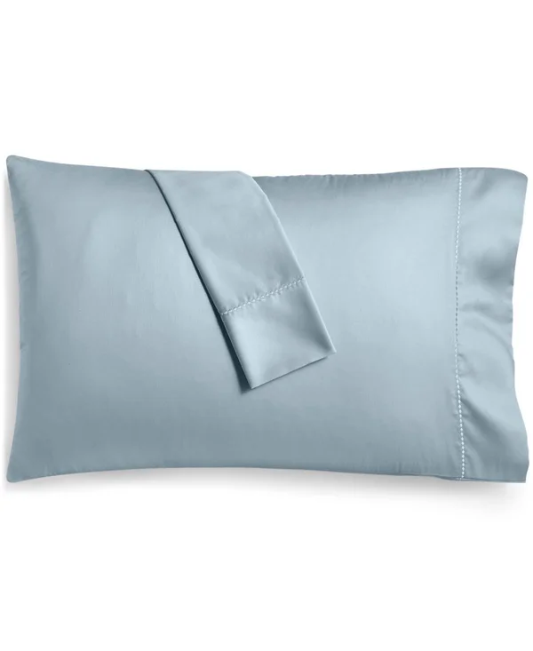 Martha Stewart Collection Solid Open Stock 400 Thread Count Pillowcase Pair - Created for Macy&s - Pool (Blue)
