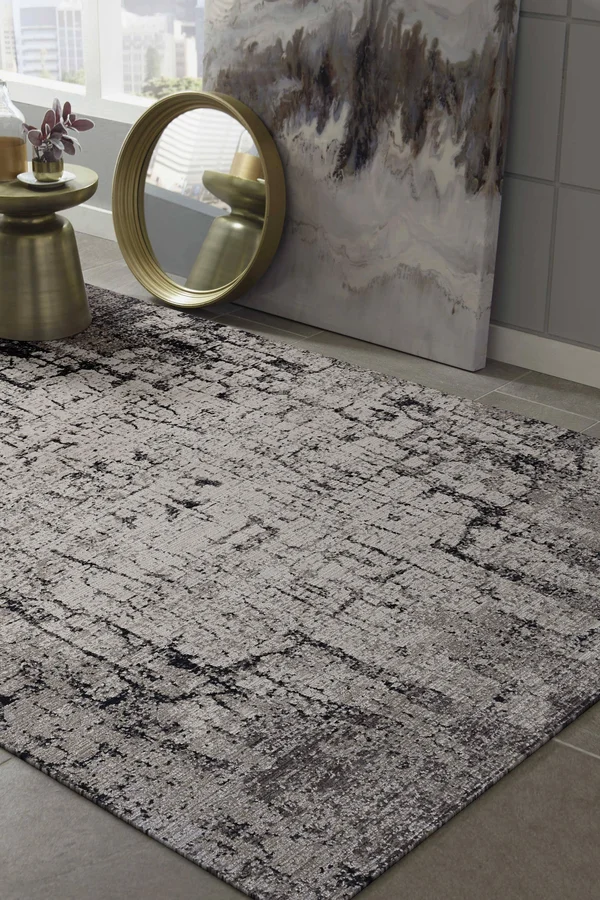 94x22 x 130x22 Ivory or Grey Polyester Rug