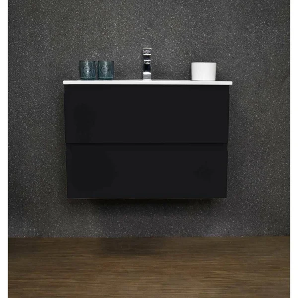 Salt 24x22 Floating Bathroom Vanity in Gray Ceramic Vanity Top in White with White Basin
