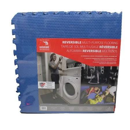 Norsk Reversible Multi-Purpose Flooring 6 Pieces Blue/Black - Size: Set