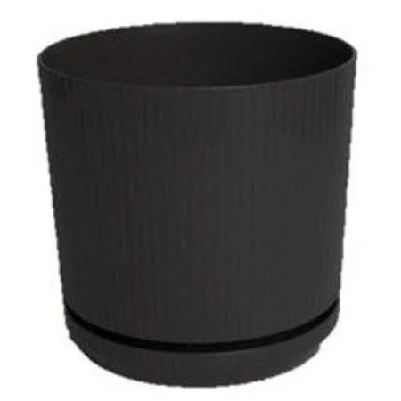 Bloem 8in Cetara Planter Black 6 Pack - Size: x 8.3\, Multicolor