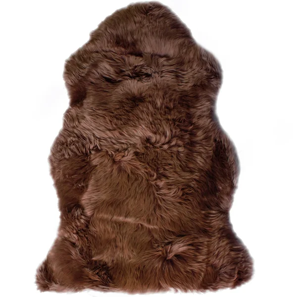 Super Area Rugs, Genuine Australian Sheepskin Brown Fur Rug, Double Pelt 2& x 5& 6 inch