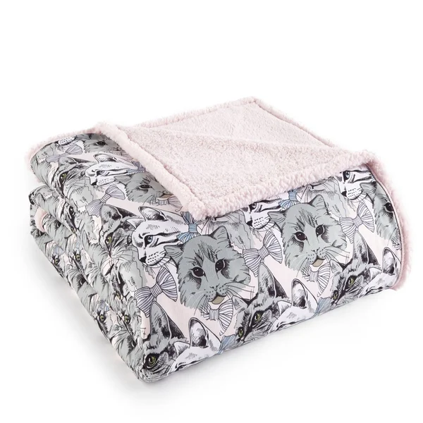 Micro Flannel REVERSE to Sherpa Blanket, Full/Queen, Greystone