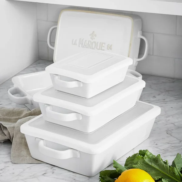 Sur La Table La Marque 84 Stoneware 3-Piece Baker Set with Lids