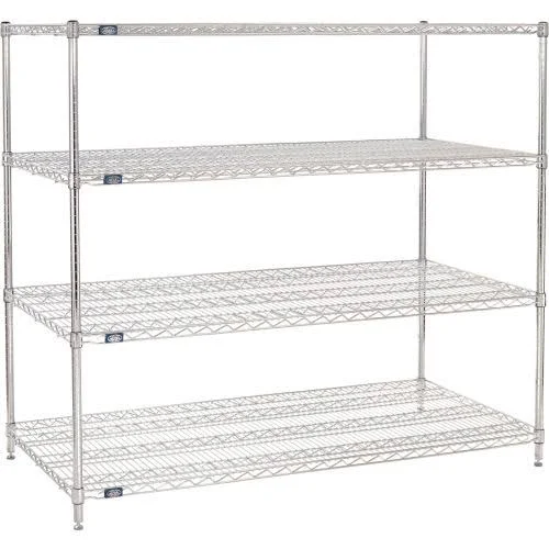 Nexel Chrome Wire Shelving Starter - 60x22W x 30x22D x 63x22H 30606C