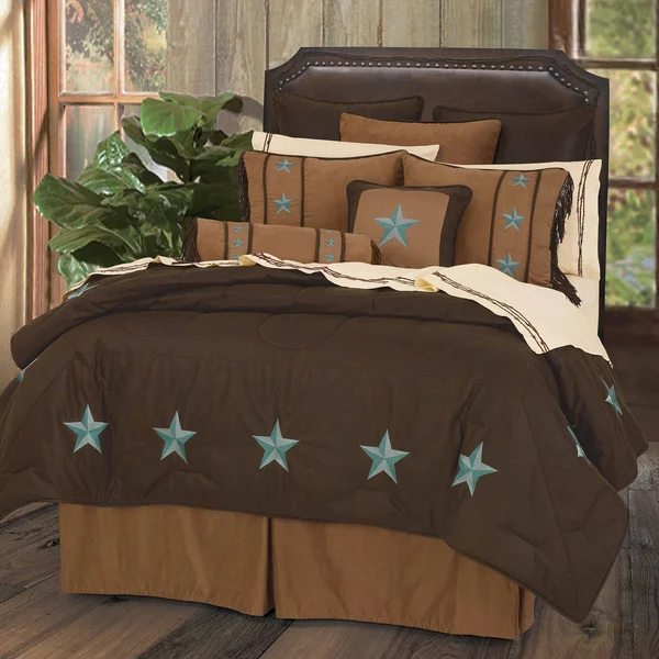 HiEnd Accents Laredo Turquoise 6-Piece Comforter Set, King, 110" x 96"