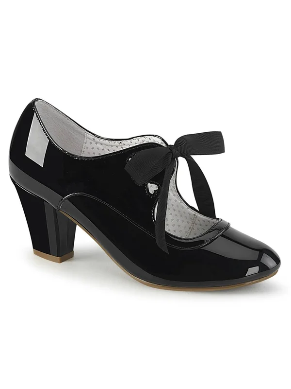Pin Up Couture Women's Wiggle 32 Mary Jane Pump, Size: 8, Black Patent