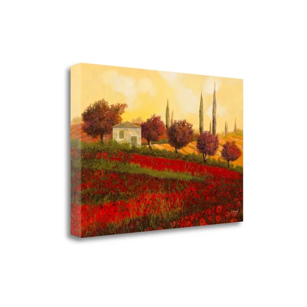 Tangletown Fine Art Papaveri Toscana II by Guido Borelli - Giclee Print on Wrap Canvas, 28x19x22