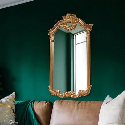 ArchCrowned Top Bright Gold Wall Mirror Astoria Grand Finish: Gold