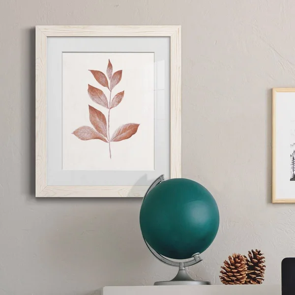 Red Leaf I-Premium Framed Print - Ready to Hang - 23X32 - Grey