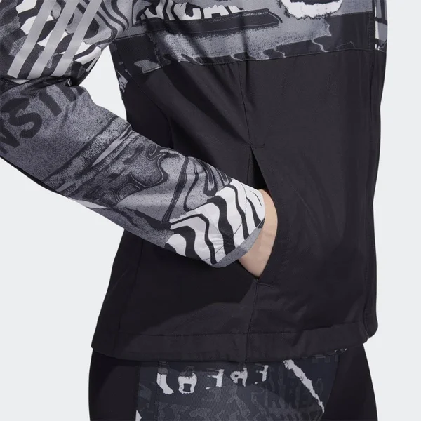 Adidas Women's Own The Run City Clash Wind Jacket - Size: Medium, Black