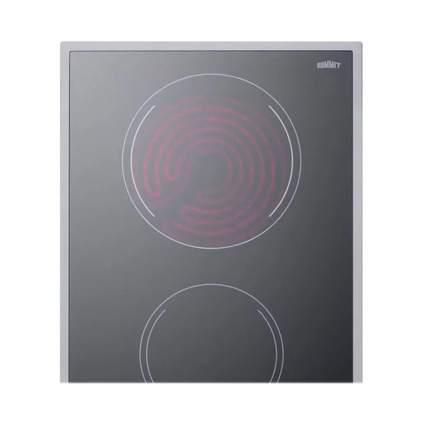 Summit Appliance - 12x22 Built-in Electric Cooktop with 2 Burners and Residual Heat Indicator
