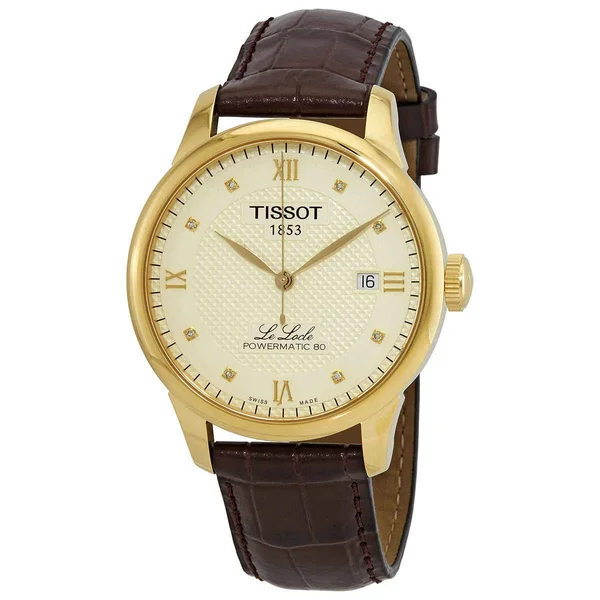 Tissot T006.407.36.266.00 Le Locle Men's Automatic Watch; Ivory Dial; 39.3 mm Leather Strap