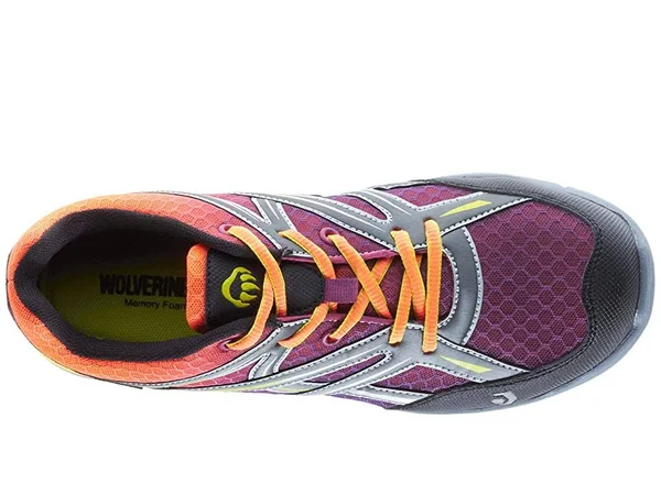 Wolverine Women's Jetstream Carbonmax Safety Toe Shoe - 9.5 W - Orange - Purple