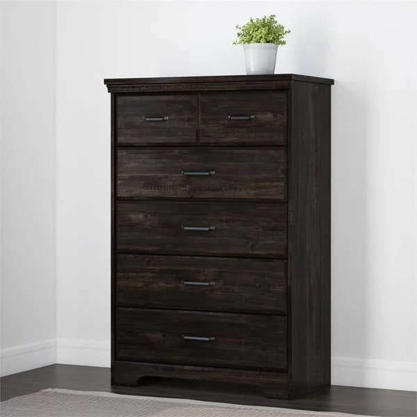 Bowery Hill 5-Drawer Chest-Rubbed Black, Men's, Size: Large