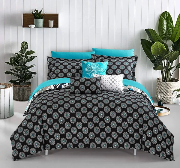 Chic Home Mornington 10-Piece Comforter Bedding Set, Black, Queen