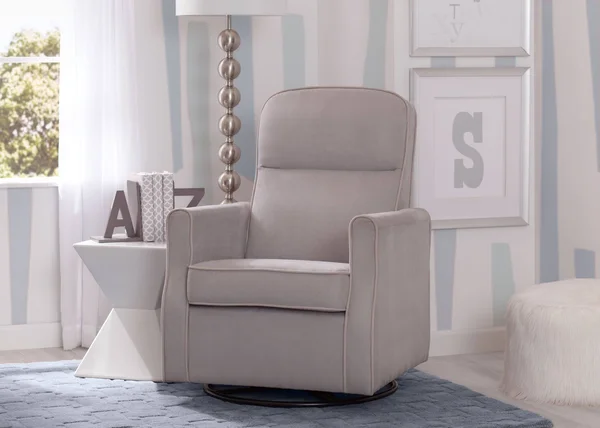 Delta Children Clair Slim Nursery Glider Swivel Rocker Chair, Graphite