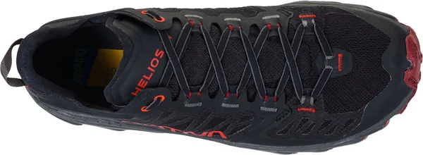 La Sportiva Men's Helios III Shoe - 41.5 - Black - Poppy
