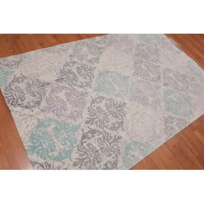 Tilton Hand Hooked Wool Beige Rug Rosdorf Park