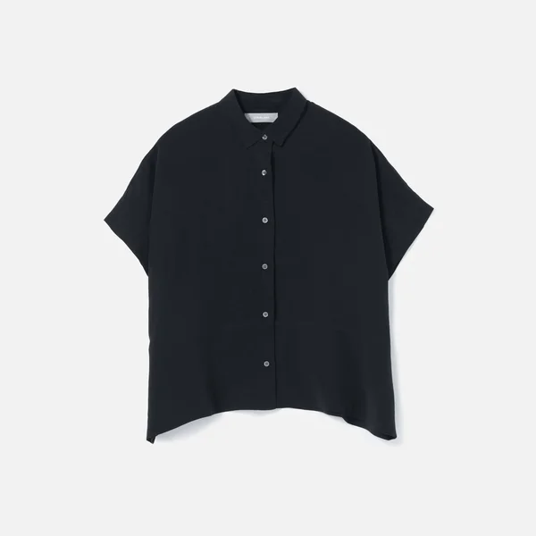 Women's Clean Silk Short-Sleeve Square Shirt by Everlane in Black - Size 16