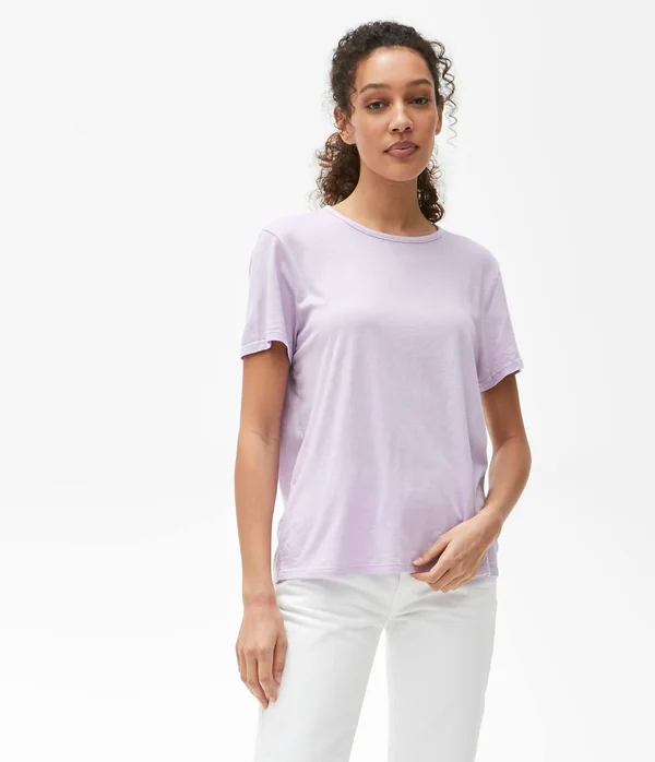 Michael Stars Brittany Relaxed Crew Tshirt in Pink - Size Large