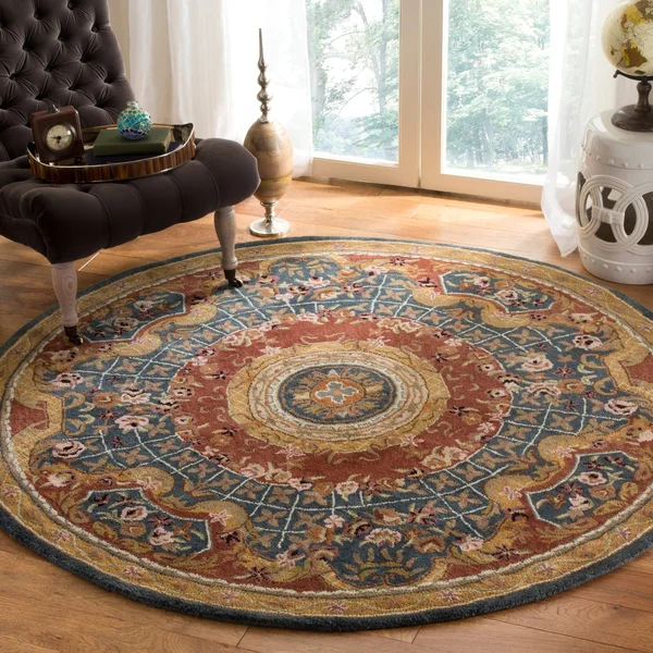 Safavieh Classic CL304B Burgundy, Black Rug 6& x 6& Round