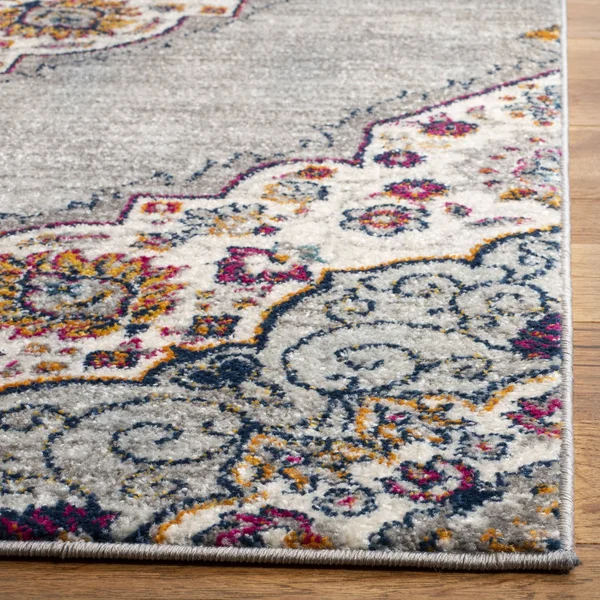 Safavieh Madison MAD153R 6&7x22 x 6&7x22 Square Light Grey - Fuchsia Area Rug