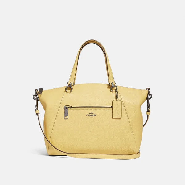 Coach Sunflower/Gunmetal Prairie Pebble Satchel