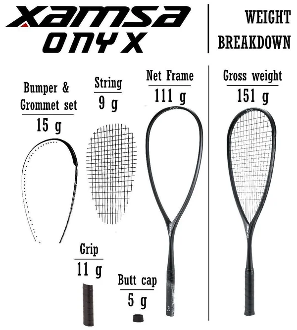 Xamsa Onyx Squash Racquet No strings