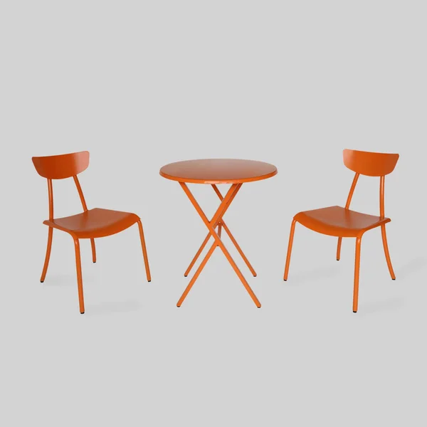 Christopher Knight Home Taro Outdoor Bistro Set by, Orange