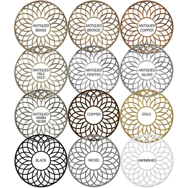 Ekena Millwork CMPP34FFAWS 34x22OD x 12 3/8x22ID x 1x22P Fink Architectural Grade PVC Pierced Ceiling Medallion - Antiqued Warm S