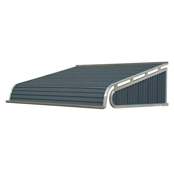 NuImage Awnings 1500 60-in Wide x 24-in Projection Slate Blue Solid Fixed Door Awning - K150406037