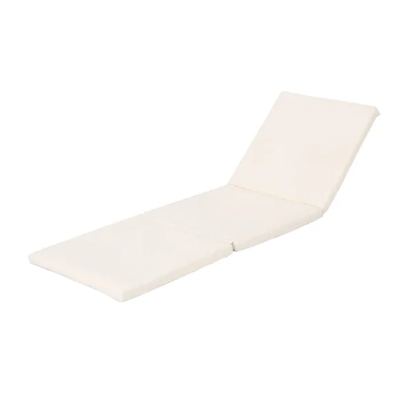 76.75x22 Cream White Contemporary Solid Outdoor Patio Chaise Lounge Cushion